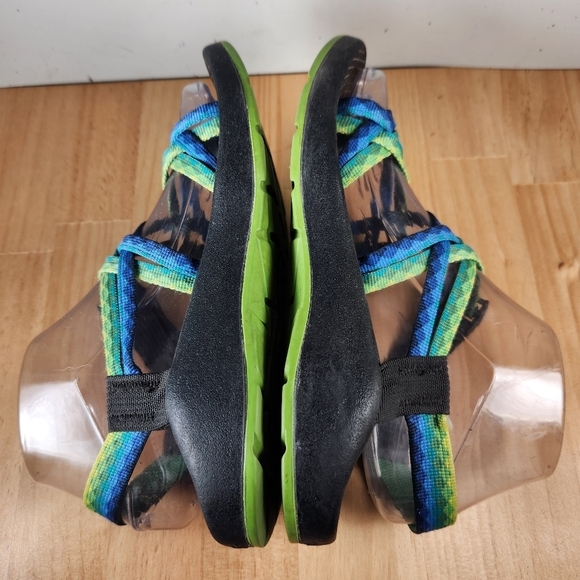 CHACO Sandals Womens 6 Blue Green Textile Strappy Outdoor Hiking Z/2 Shoe - Picture 9 of 13